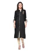 Black plain Rayon kurtis