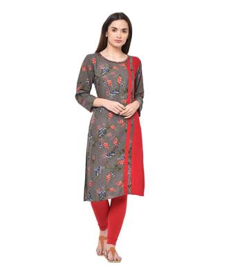 multicolor plain Rayon kurtis 1