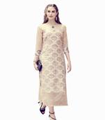 Cream plain Organza kurtis