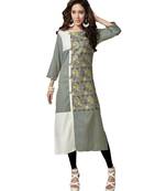 multicolor plain Linen kurtis