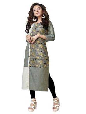 multicolor plain Linen kurtis 2