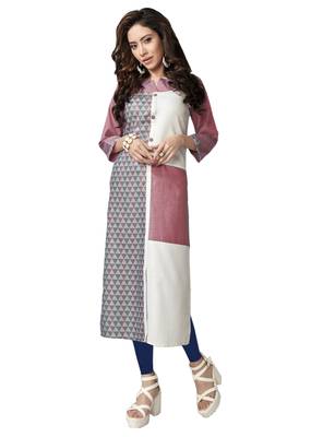 multicolor plain Linen kurtis 1