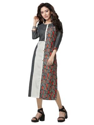 multicolor plain Linen kurtis 1