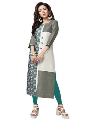 multicolor plain Linen kurtis 1