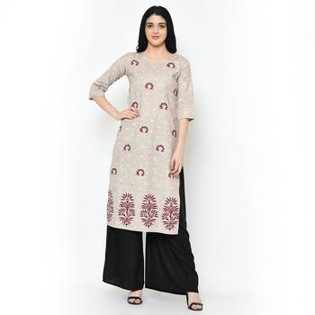 Cream   Cotton kurtis 1