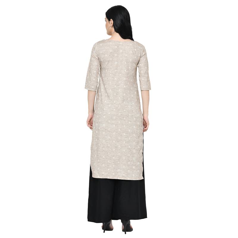Cream   Cotton kurtis