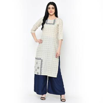 Cream   Cotton kurtis 1