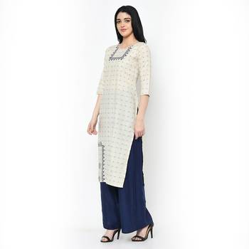 Cream   Cotton kurtis 4
