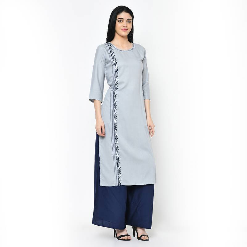 Grey   Rayon kurtis