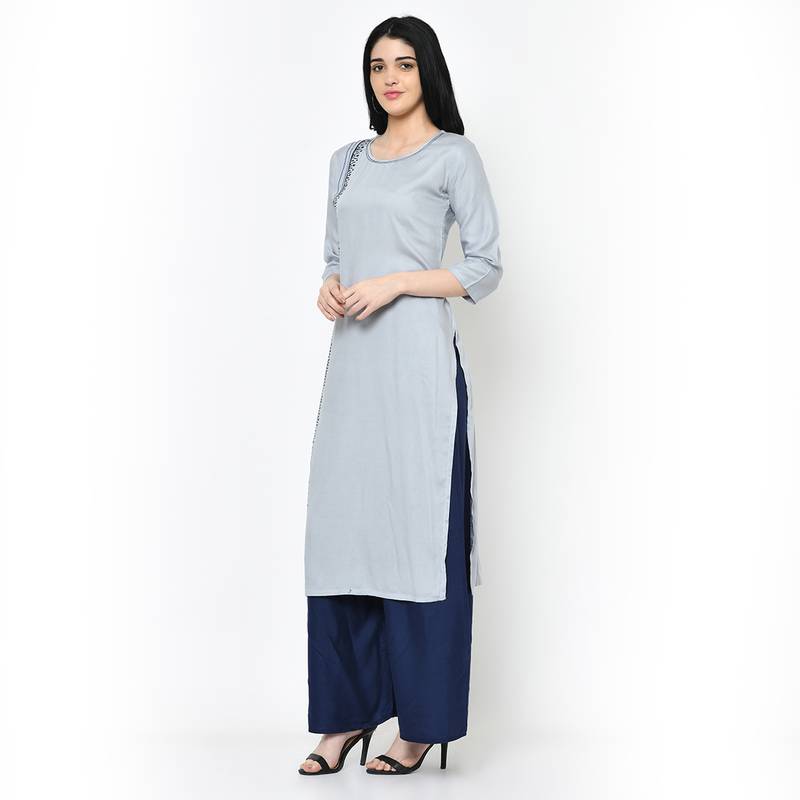 Grey   Rayon kurtis
