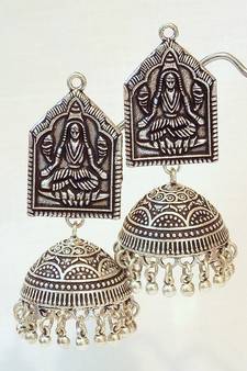 TRIBAL GERMAN SILVER JHUMKA EARRING