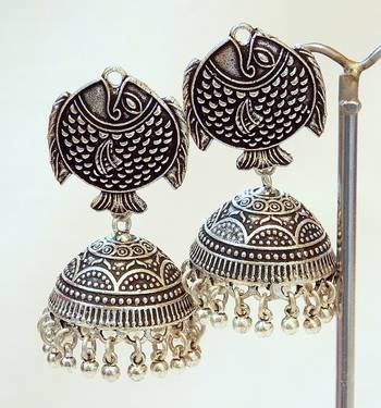 Tribal German Silver Jhumka Earring 1