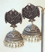 TRIBAL GERMAN SILVER JHUMKA EARRING