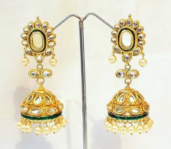 Ethnic Kundan Pearl Jhumka Earring 1