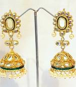 Ethnic Kundan Pearl Jhumka Earring
