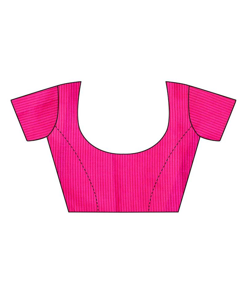 Blue Printed Art Silk saree with blouse