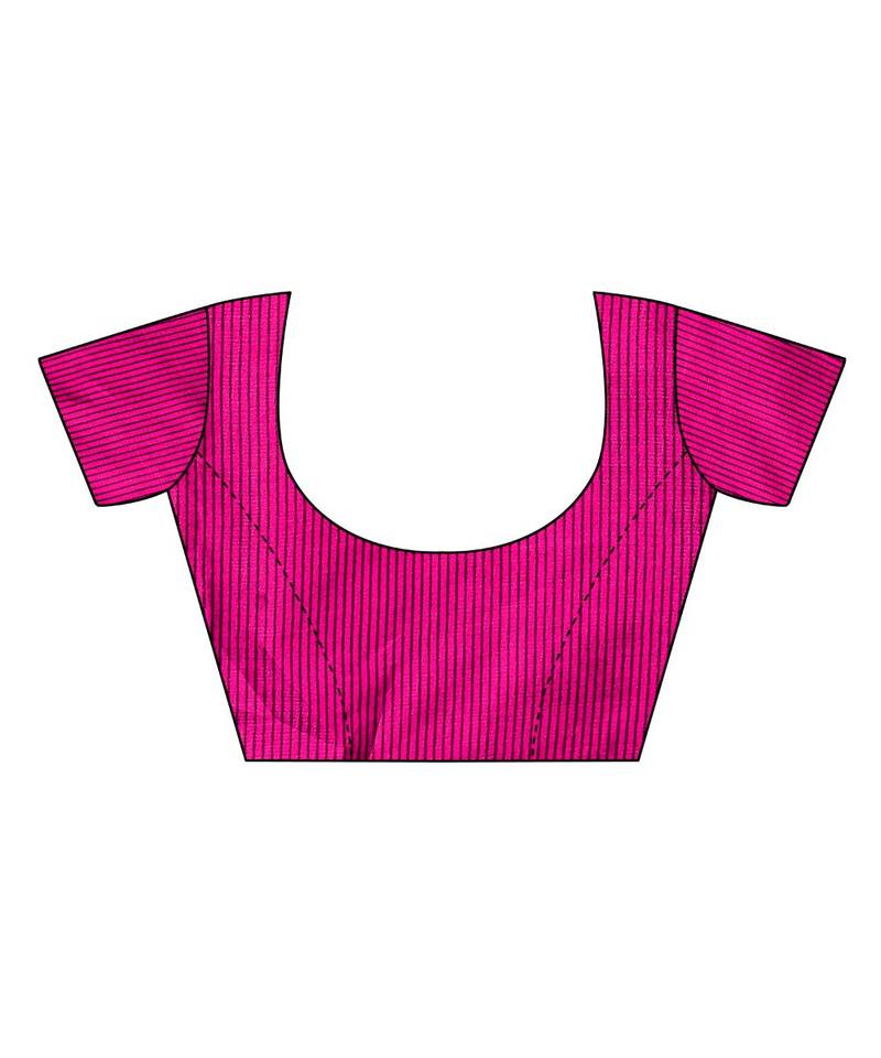 Pink Printed Art Silk saree with blouse