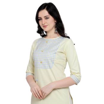 Yellow woven cotton kurtas-and-kurtis 4