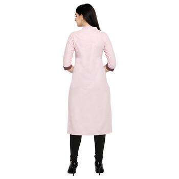 Pink plain cotton kurtas-and-kurtis 3