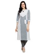 Off white woven cotton kurtas-and-kurtis