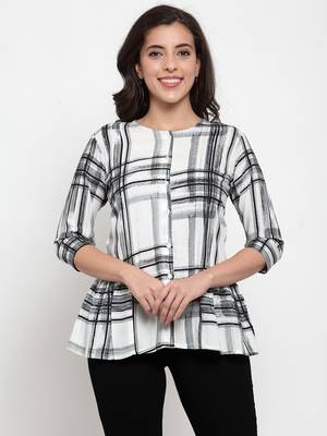 Black printed viscose rayon cotton-tops 1