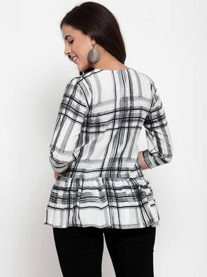 Black printed viscose rayon cotton-tops 2