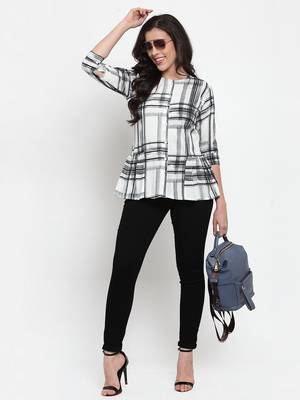 Black printed viscose rayon cotton-tops 4