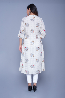Off-white printed rayon kurtas-and-kurtis 2