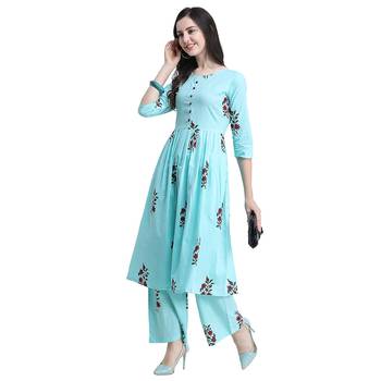 Fabholic Women's Cotton Readymade Kurta and Palazzo set  3