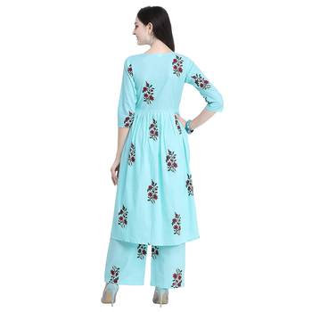 Fabholic Women's Cotton Readymade Kurta and Palazzo set  4