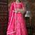 Pink Thread & Coding Embroidered silk semi stitched lehenga