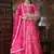 Pink Thread & Coding Embroidered silk semi stitched lehenga