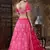 Pink Thread & Coding Embroidered silk semi stitched lehenga