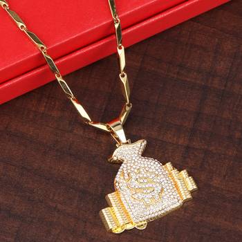 Exclusive  Gold Plated Daimond Pendent Chain For Man And Boy 2
