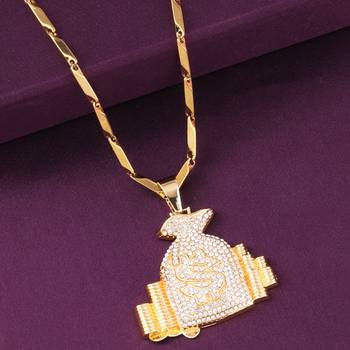 Exclusive  Gold Plated Daimond Pendent Chain For Man And Boy 4