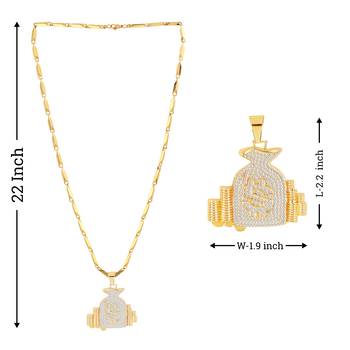 Exclusive  Gold Plated Daimond Pendent Chain For Man And Boy 5