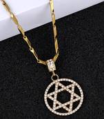 Exclusive  Gold Plated Daimond Star Shape Pendent Chain For Man And Boy