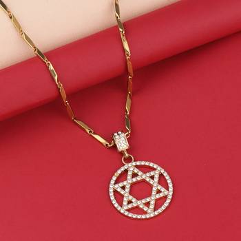 Exclusive  Gold Plated Daimond Star Shape Pendent Chain For Man And Boy 3