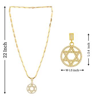 Exclusive  Gold Plated Daimond Star Shape Pendent Chain For Man And Boy 5