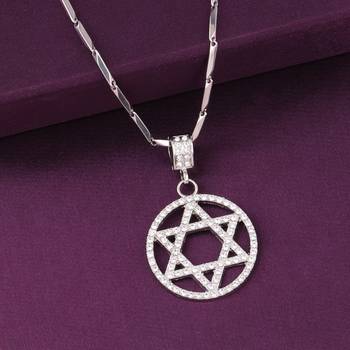 Silver Plated Daimond Pendent Chain For Man And Boy 4