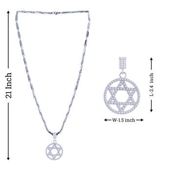 Silver Plated Daimond Pendent Chain For Man And Boy 5