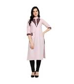 Pink plain Cotton kurtis
