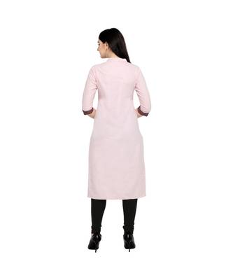 Pink plain Cotton kurtis 3