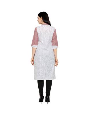 Pink plain Cotton kurtis 4