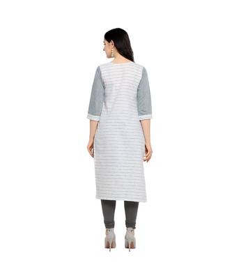 off white Woven Cotton kurtis 3