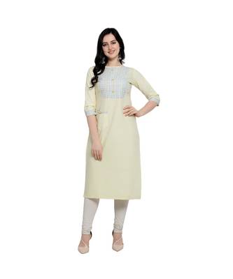 Yellow plain Rayon kurtis 1