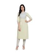 Yellow plain Rayon kurtis