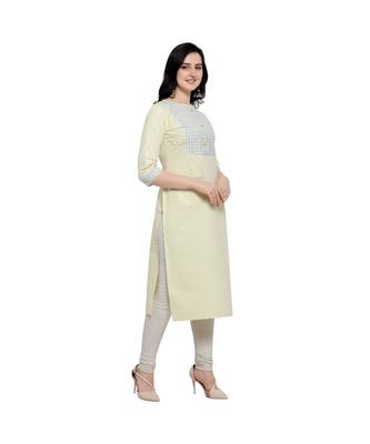 Yellow plain Rayon kurtis 2