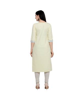 Yellow plain Rayon kurtis 3