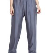 Grey plain rayon palazzo-pants